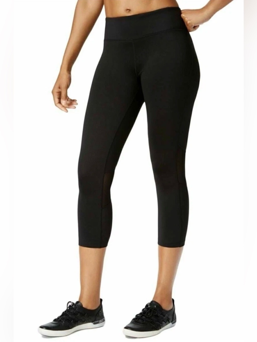Calvin Klein Women’s Performance Cropped Mesh-Inset Leggings Black Sz XL NWT